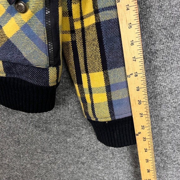 Y2K Diesel Plaid Wool Tartan Plaid Sherpa Jacket Collar and Zipper Pocket XXS - Picture 6 of 11